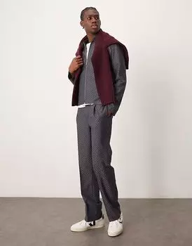Элегантная куртка Харрингтон ASOS DESIGN серого цвета в клетку
