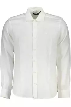 Элегантная льняная мужская рубашка с длинными рукавами North Sails, белый