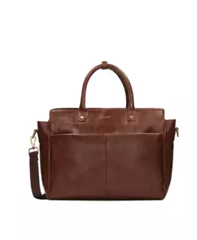 Элегантная мужская кожаная сумка делового стиля. Kazar, коричневый