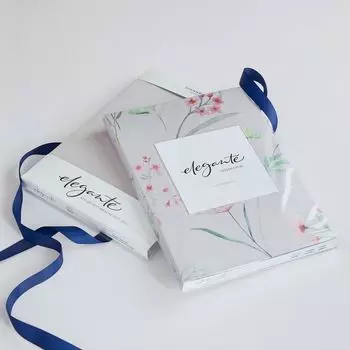 Элегантная наволочка из шелкового атласа индивидуально люкс цвета дымчато-синий размер 80х80 Elegante