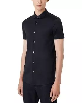 Элегантная облегающая футболка с коротким рукавом из лиоцелла Emporio Armani, синий