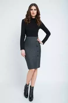 Элегантная полосатая юбка-карандаш Conquista, серый