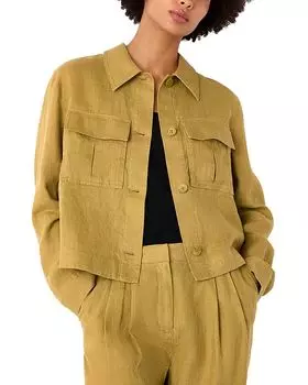 Элегантная повседневная куртка Abby из льна Whistles, зеленый