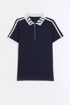Элегантная рубашка-поло для мальчика с логотипом River Island, синий