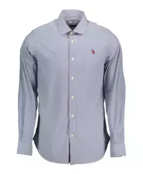 Элегантная рубашка приталенного кроя с длинными рукавами U.S. Polo Assn., синий