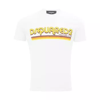 Элегантная серая хлопковая футболка для мужчин Dsquared2