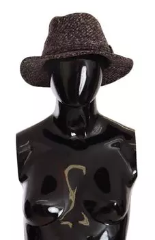 Элегантная серая твидовая широкополая шляпа Dolce & Gabbana