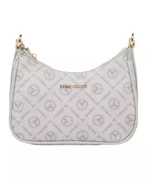 Элегантная сумка через плечо с логотипом Carlo Colucci, серый