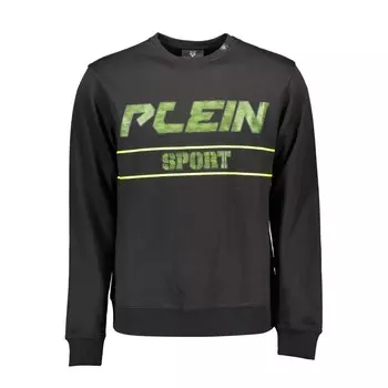 Элегантная толстовка с длинными рукавами и контрастными деталями Plein Sport, черный