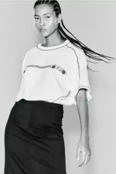 Элегантная юбка макси из твила H&M, черный