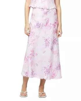 Элегантная юбка миди из сатина Elyria Oona FRENCH CONNECTION, розовый