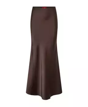 Элегантная юбка-русалка шоколадного цвета Cras, коричневый