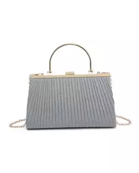 Элегантная вечерняя сумочка-клатч со складками и ручкой Kitise, серый