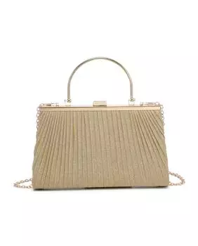 Элегантная вечерняя сумочка-клатч со складками и ручкой Kitise, золото