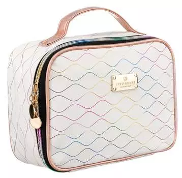 Элегантная женская косметичка, белая, на молнии, складная, чехол с ручкой, отделения для кистей, косметики, дорожный органайзер PETERSON