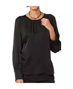 Элегантная зимняя блузка из вискозы Carla Mason'S, черный