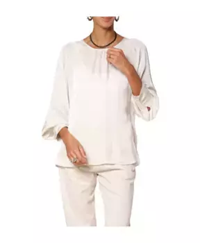 Элегантная зимняя блузка из вискозы Carla Mason'S, белый