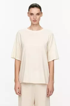 Элегантно ниспадающая футболка из хлопка Arket, белый