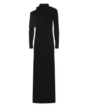 Элегантное асимметричное многослойное длинное платье Kocca, черный