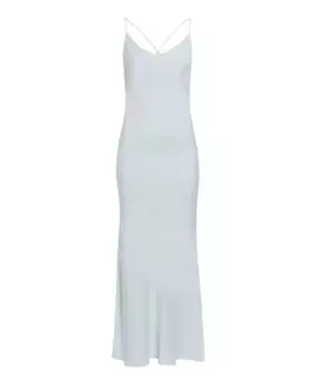 Элегантное атласное платье со скрещенными бретелями Ivy Oak, синий