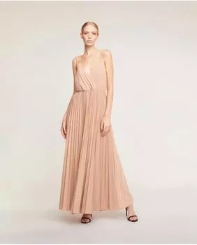 Элегантное длинное платье со скрещенными бретелями Motivi, розовый