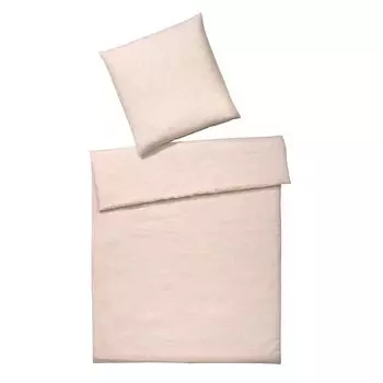 Элегантное льняное постельное белье Бриз абрикос 135х200 см+40х80 см Elegante