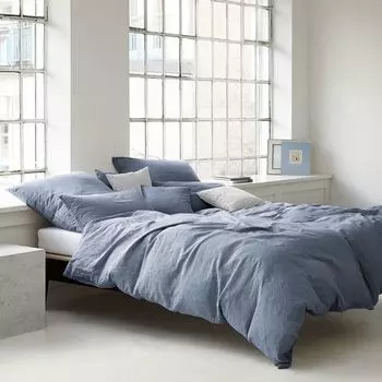 Элегантное льняное постельное белье Бриз океана 140х200 см + 70х90 см Elegante