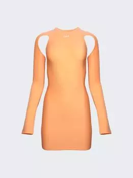Элегантное мини-платье с длинными рукавами Off-White, цвет peach orange