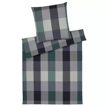 Элегантное мягкое фланелевое постельное белье Derby темно-зеленый 160х210 см + 65х100 см Elegante
