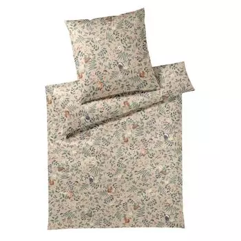 Элегантное мягкое фланелевое постельное белье Woods sand 155х220 см + 80х80 см Elegante