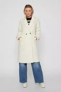 Элегантное пальто Vila из ткани букле VILA, белый