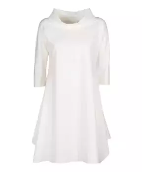Элегантное платье А силуэта с воротником бубликом Vicario Cinque, белый
