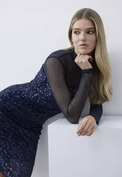 Элегантное платье Anna Field, темно-синее