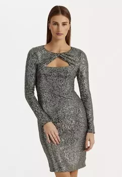 Элегантное платье Brair Long Sleeve Dress Lauren Ralph Lauren, бронза