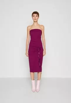 Элегантное платье Lolo Ruffle Midi WAL G., цвет plum