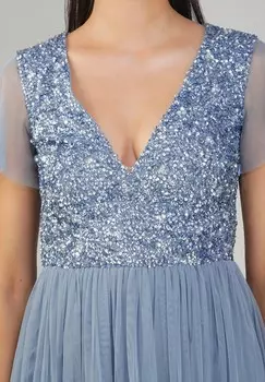 Элегантное платье MADDIE MIDI Lace & Beads, темно-синий