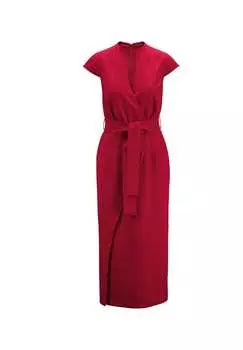 Элегантное платье миди с запахом Madeleine, красный