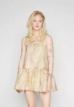 Элегантное платье МИНИ-ПЛАТЬЕ CASSANDRA ЖАККАРДОВОЕ Sister Jane, золотое