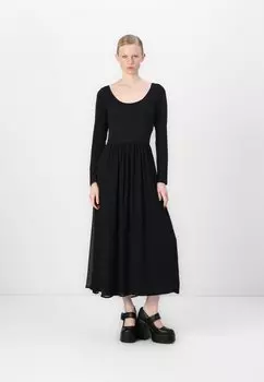 Элегантное платье MIXED MEDIA SHEER MAXI GAP, черный