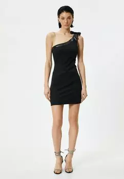 Элегантное платье One Shoulder Koton, черное