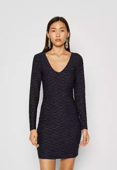 Элегантное платье Onlastra V Neck Glitter ONLY, цвет blue/frosted almond