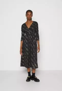 Элегантное платье Onlnew Pella Foil Wrap Dress ONLY, цвет black/drizzling gold