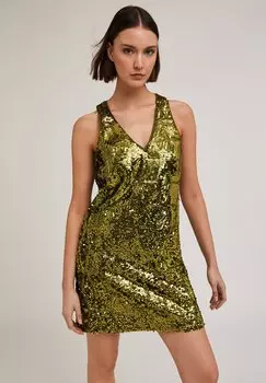 Элегантное платье PAILLETTES DISEGNO GEOMETRICO Motivi, цвет Verde