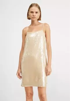 Элегантное платье ПЛАТЬЕ С ПАЙЕТКАМИ Calvin Klein Jeans, матовый миндаль