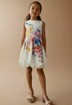 Элегантное платье Puffball Regular Fit Next, цвет white pink blue floral