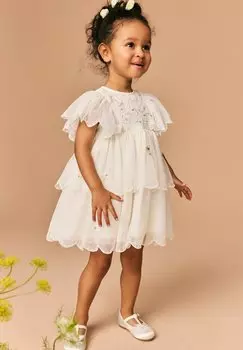 Элегантное платье REGULAR FIT - SHORT SLEEVE Next, бежевый