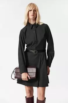 Элегантное платье-рубашка длины мини. & Other Stories, серый