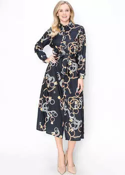 Элегантное платье с цепочкой Yal New York, черный