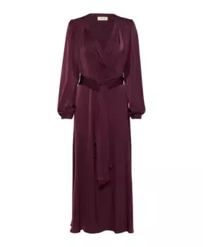 Элегантное платье со сборками на дегустации вин Cream, фиолетовый