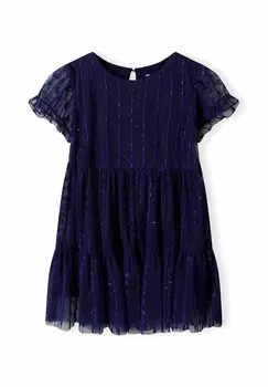 Элегантное платье SPARKLE SEQUIN SHORT SLEEVE, PARTY MINOTI, темно-синий